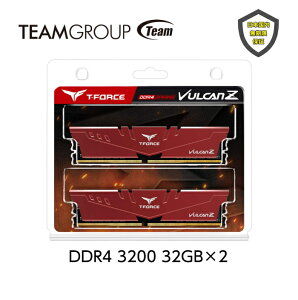 TEAM T-FORCE VULCAN Z RED DDR4 3200 64GB i32GB×2j fXNgbvp  2g bh OC XMP2.0Ή PC4-25600 CL16 TLZRD464G3200HC16CDC01-EC