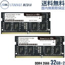 DDR4 2666 64GB (32GB×2) ノート用 メモリ 2枚組 国内永久保証 TEAM ELITE SO-DIMM PC4-21300 CL19 TED464G2666C19DC-S01-EC