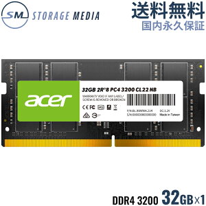 Acer DDR4 3200 32GB SO-DIMM PC4-25600 CL22 260pin VO SD100-32GB-3200-2R8 yK̔㗝XzyVizyivۏ؁z