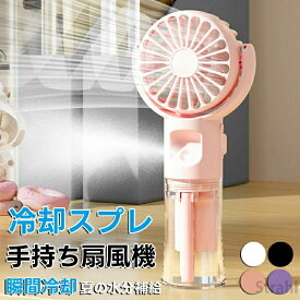 ミスト扇風機 ハンディファン ハンディ扇風機 瞬間冷却 水分補給 4段階風量調節 充電式Type-C 手持ち扇風機 小型扇風機 携帯扇風機 ミニファン 加湿 携帯扇風機 持ち運び 持ち歩き 持ち運び コンパクト 暑さ対策 熱中症対策 かわいい 外出 お出かけ