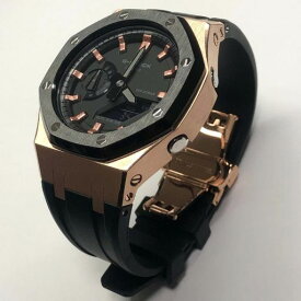 G-shock Ga2100-1A1 カシオーク カスタマイズ ローズゴールド ラバーストラップ