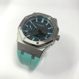 G-SHOCK GA-2100-1A2　ティファニーブルー　カスタム　ステンレスケース　ラバーストラップ