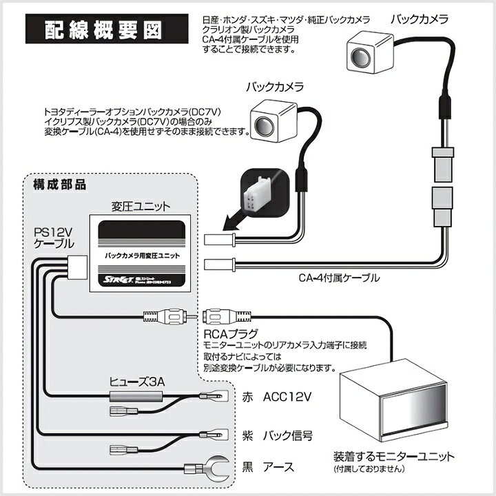 楽天市場 トヨタ純正 バックカメラ接続 変圧ユニット ストリート Ca 10 Strasse Ec 楽天市場店