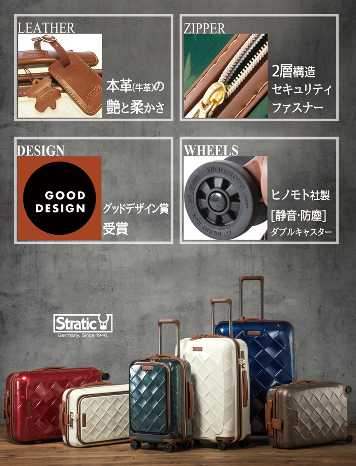 楽天市場】スーツケース ストラティック 【レザー＆モア】軽量 中型 本