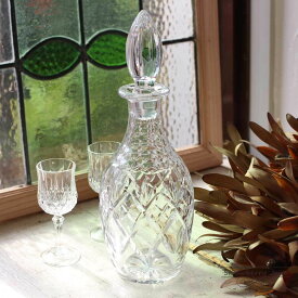 L3306-167-5 送料込！英国アンティーク デキャンタ アンティークガラス カットグラス 花器 イギリス