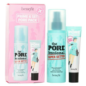 ベネフィット Benefit プライム アンド セット ポア パック: ザ ポアプロフェッショナル スムージング フェイス プライマー + スーパー セッター ロング ラスティング メイクアップ セッティング スプレー 2pcs【海外通販】