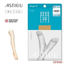 【ゆうパケット16】ストッキング つま先なし パンスト【開】オープントゥ 静電気防止 アツギ 涼しい 夏用 指あき トゥレス アスティーグ M-L L-LL AP9013