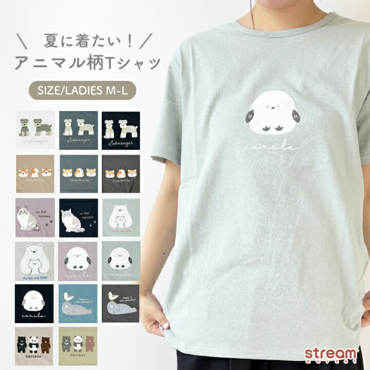 楽天市場】【ゆうパケット33】Tシャツ レディース 半袖 シュナウザー