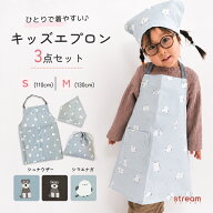【ゆうパケット送料無料99】エプロン キッズ 三角巾 巾着 3点セット 子供 110 130 男の子 女の子 ゴム か…
