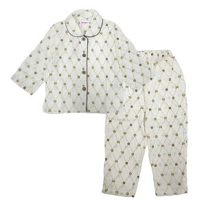 【ゆうパケット送料無料99】パジャマ キッズ 薄手 長袖 綿 100 110 120 男の子 女の子 前開き チェック クマ 柄 春 夏 秋 冬 幼稚園 保育園 小学生 ルームウェア 子供 子供用 男 女 部屋着 おしゃ