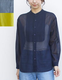 【FINALSALE30％OFF】ORCIVAL（オーシバル／オーチバル）シアーコットン バンドカラーシャツ（#OR-B0270 VOM）100/2 VOILEトップス/シャツ/シアーシャツ/バンドカラーシャツ/シアー/25SS/2025SS【レディース】
