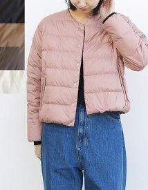 【MORE SALE30％OFF】【25AW】ORCIVAL（オーシバル／オーチバル）ライトダウンブルゾン（OR-A0603DPR）ノーカラーダウンジャケット/ダウンジャケット/ POLYESTER TAFFETA/LIGHT DOWN【レディース】