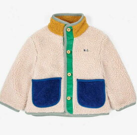 【SALE 40%OFF】【ベビー】BOBOCHOSES(ボボショセス)（ボボショーズ）Baby Color Block sheepskin jacket ベビーカラーブロックシープスキンジャケット12.24m(223AB101)