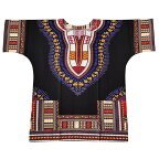 【送料無料】ダシキ　ブラック　Dashiki　ダシキトップス　トップス　Tシャツ　アフリカ　アフリカン　アフリカンシャツ　アフリカ民族衣装　民族衣装　衣装　エスニック　ヒップホップ　ダンス　ダンサー　ダンス衣装　メンズトップス　レディーストップス　男女兼用