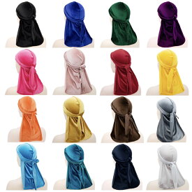 【送料無料】ドゥーラグ　ベロア　ベルベット　Durag　DURAG　ヒップホップ　HipHop　レゲエ　ラッパー　ダンス　ダンス衣装　ダンサー　B系　Bboy　ストリート系　ストリートファッション　エッジコントロール　ウェーブヘア　ヘッドラップ　バンダナ　帽子　キャップ