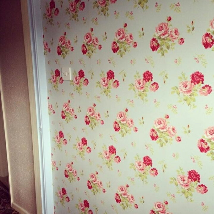 楽天市場 キャスキッドソン 壁紙 ウォールペーパー アンティークローズブーケットブルー Wall Paper 10m 52cm ノリ無しタイプ あす楽 対応 スイートキッズショップ
