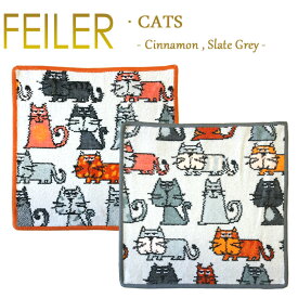 メール便 送料無料 Feiler フェイラー 【 30cm キャッツ ( キャット ) 】 タオルハンカチ 猫 CATS Wash Cloth シュニール織