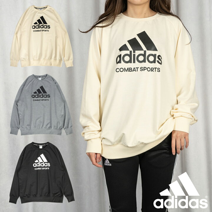 楽天市場 セール 送料無料 Adidas レディース ビッグトレーナー 薄手 Adicltl19w 女性用 ロゴ グレー 黒 アイボリー オーバーサイズ M L カジュアル スポーツ ジョギング 部活 運動 Stroll ストロール Stl