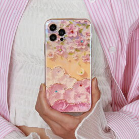 [ネコポス可] スマホケース 花柄 イラスト TPU ピンク iPhoneケース ( 7 / 8 / SE2 / 11 / 11Pro / 11Pro max / 12mini / 12 / 12pro / 12pro max / 13 / 13pro / 13pro max / 14 ) 45120536