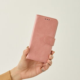 [セール] [ネコポス可] スマホケース 手帳型 カードポケット付き 合成皮革 ピンク くすみカラー iPhoneケース ( 13 / 13pro / 14 / 14pro ) 45120574