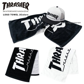 【セール】 THRASHER マガジンロゴ コットン100% フェイスタオル 日本製 ブラック ホワイト 20TH-T01