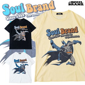 【セール】 SOULBRAND マーベルコミックス バットマン コラボT1 スーパーマン バットマンコラボ キャラクター 黒 白 T ソウルブランド 10222051