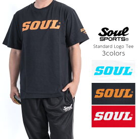 【スーパーセール】 ソウルスポーツ オーセンティックロゴ 半袖Tシャツ メンズ スタンダードロゴ 定番 スポーツファッション ストリート スタイル 大きめ ホワイト レッド ブラック 全3色