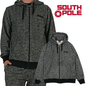 【セール】 SOUTHPOLE ジップパーカー 杢 メンズ b系 ポリエステル コットン チャコール 大きいサイズ 正規品