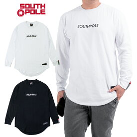 【セール】 SOUTHPOLE 長袖Tシャツ ラウンド ロング丈 メンズ ヘビーウェイト 綿100 ブラック ホワイト L XL 2XL 3XL 大きいサイズ ビッグサイズ B系 ストリート ヒップホップ ダンス 衣装