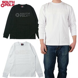 【セール】 SOUTHPOLE 長袖Tシャツ ロゴ メンズ b系 ヘビーウェイト 綿100 黒/白 大きいサイズ 正規品 11531051