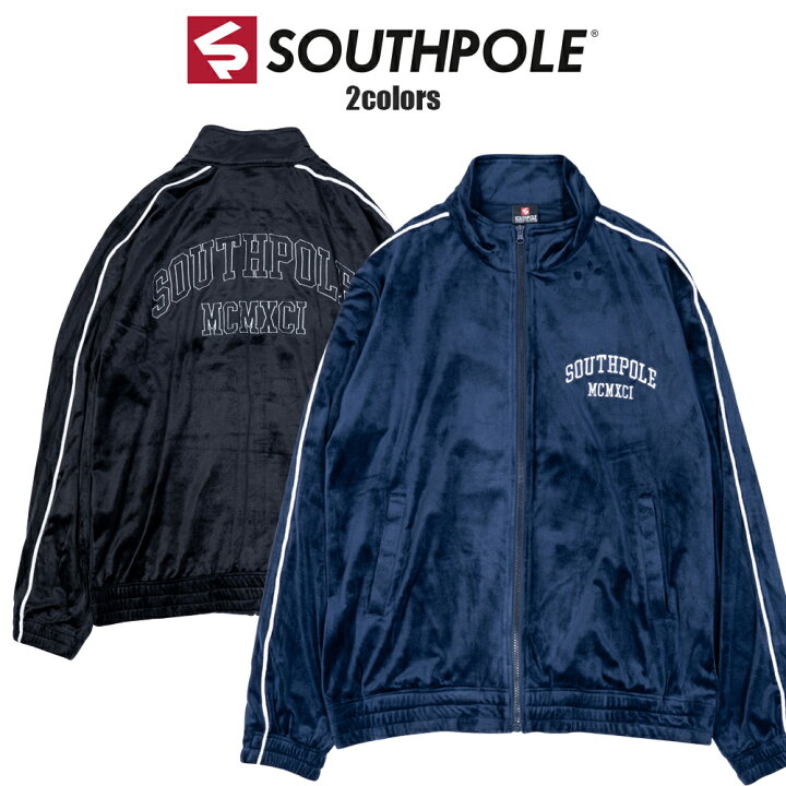 楽天市場】【セール】 SOUTHPOLE ベロアジャケット パイピング 刺繍 黒 