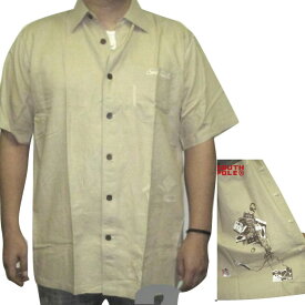 【セール】 SOUTHPOLE 半袖シャツ メンズ b系 麻 コットン 白 ベージュ 大きいサイズ 正規品 11622307