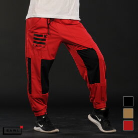 BAWL ボウル ARAZ ユニセックス　ロゴ ポケット メッシュ パンツ BLACK BROWN RED XSサイズ Sサイズ Mサイズ Lサイズ XLサイズ