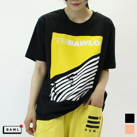 アウトレット BAWL ボウル ユニセックス ロゴ Tシャツ BLACK PALE ORANGE Sサイズ Mサイズ Lサイズ XLサイズ