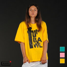 BAWL ボウル SULLY 5分丈袖 ビッグシルエット Tシャツ PINK TURQUOISE YELLOW ONEサイズ