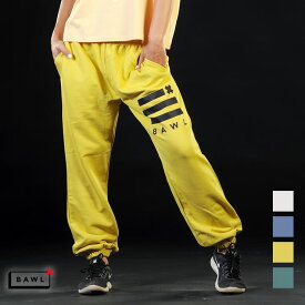 BAWL ボウル 正規品 パンツ スウェット 裏毛 カーブ レディース エクササイズ フィットネス ジム スポーツ ダンス ヨガ ウェア ホワイト ブルー イエロー ミント