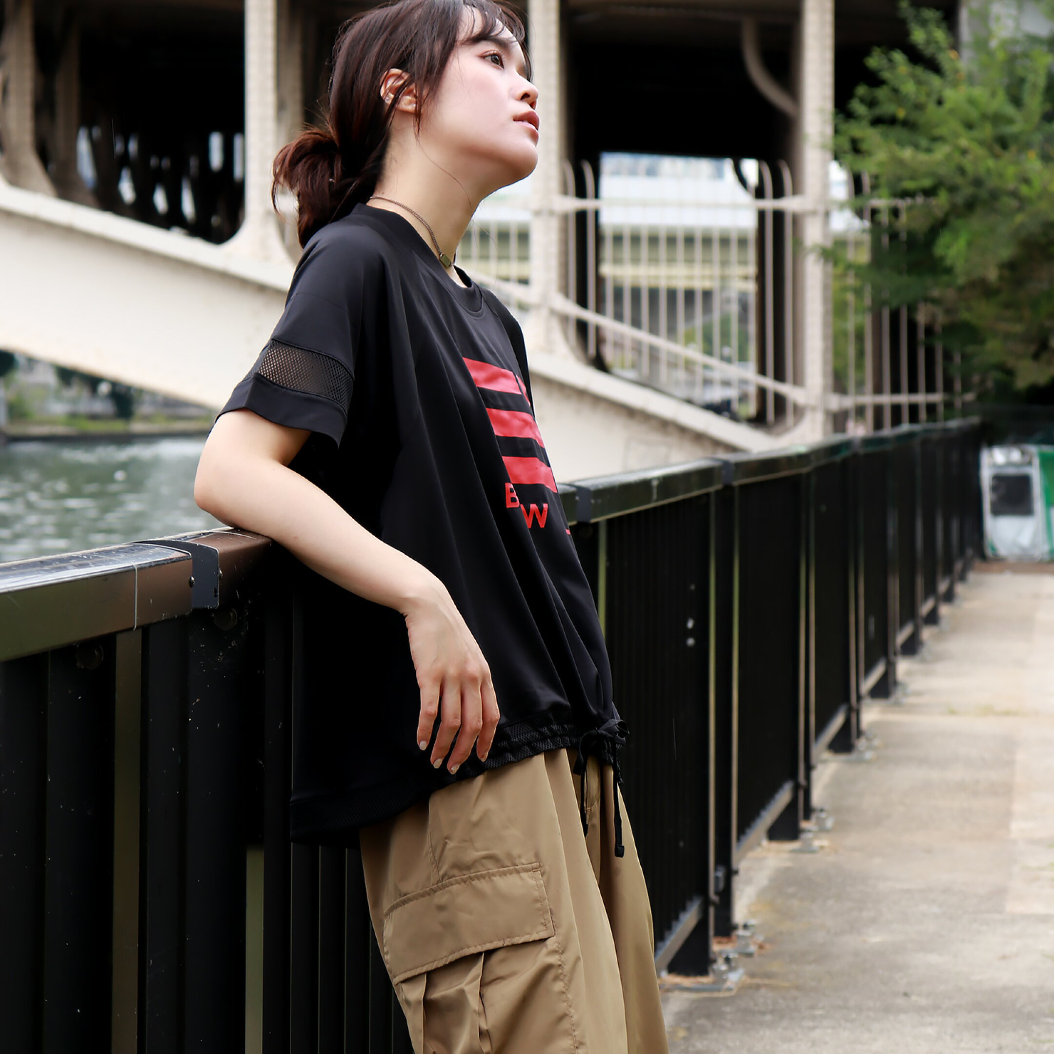 BAWL レディース 半袖Tシャツ モードフィットネス ジム トレーニング ダンスウェア 2025AW新作