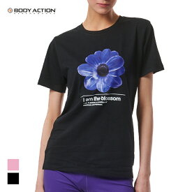 BODY ACTION ボディアクション SHORT SLEEVES GRAPHIC Tシャツ BLACK ブラック PINK ピンク Sサイズ Mサイズ スポーツミックス レディース グラフィックT