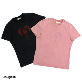 Desigual デシグアル D COR TEE Tシャツ PINK BLACK Mサイズ Lサイズ