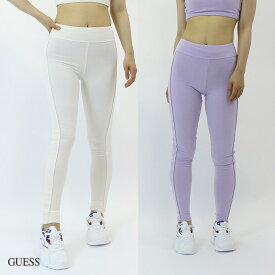 アウトレット GUESS ゲス DOREEN サイド ロゴ レギンス CREAM LILAC Sサイズ Mサイズ hw