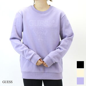 AEgbg GUESS QX AEgC S N[lbN XEFbg SWEAT SHIRT BLACK CREAM PURPLE MTCY LTCY hw