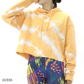 アウトレット GUESS ゲス GO ABBY タイダイ クロップ フーディー パーカー ORANGE Sサイズ Mサイズ hw