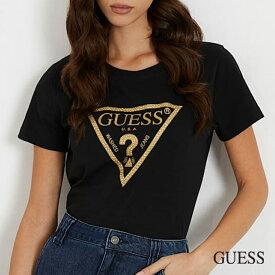 GUESS ゲス SS CN GOLD TRIANGLE Tシャツ BLACK WHITE Sサイズ Mサイズ