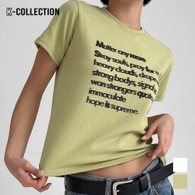 K-collection ケイコレクション 半袖Tシャツ エクササイズ フィットネス ジム スポーツ ダンス ヨガ ウェア ホワイト グリーン 綿100%