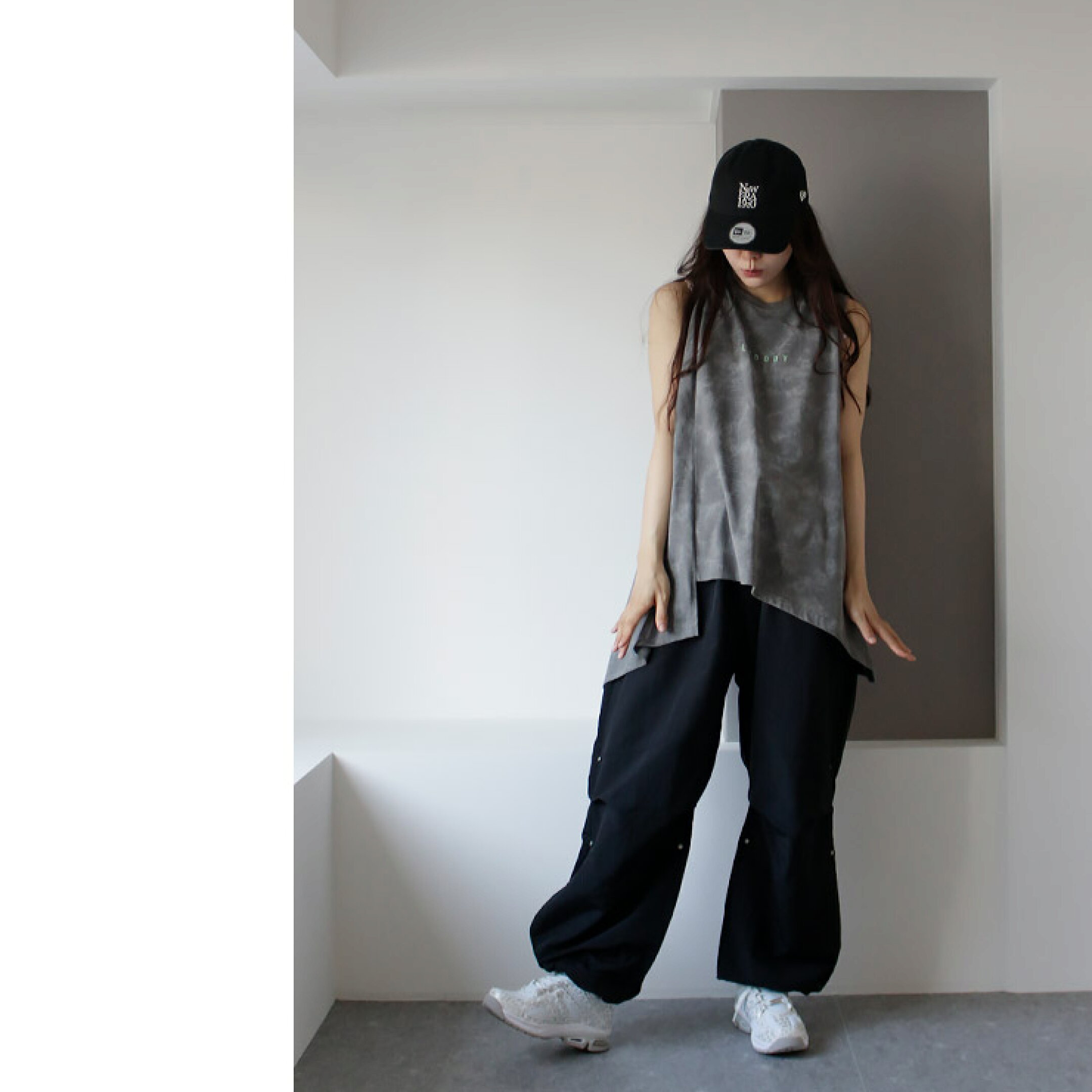 KCOLLECTION韓国ストリートレディースワイドパンツカーゴデザイン