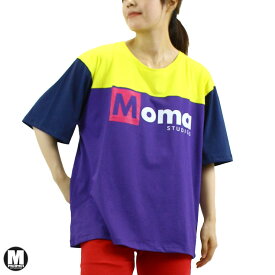 MOMA STUDIOS モマ スタジオロゴ Tシャツ オーバーサイズ マルチカラー YELLOWPURPLE ONEサイズ