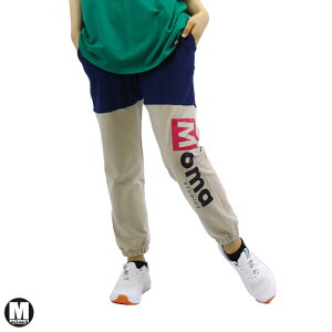 アウトレット MOMA STUDIOS モマ スタジオロゴ スウェットパンツ ユニセックス PANTA SHOCK NAVYBEIGE XSサイズ Sサイズ Mサイズ Lサイズ XLサイズ