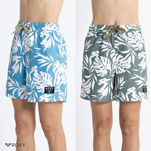 アウトレット ROXY ロキシー LUNCH CALM 総柄 プリント ミドル丈 ボード ショーツ BLUE KHAKI Mサイズ Lサイズ