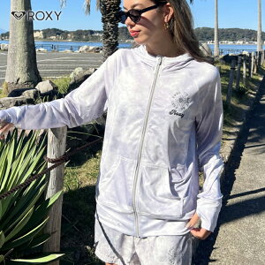 AEgbg ROXY LV[ FEEL FREE ZIP RASH bVK[h GRAY APRICOT STCY MTCY