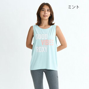 ROXY ロキシー タンクトップ ユニセックス 速乾 ロゴ UV エクササイズ フィットネス ジム スポーツ ダンス ヨガ ウェア ブラック ホワイト ミント RSL254533